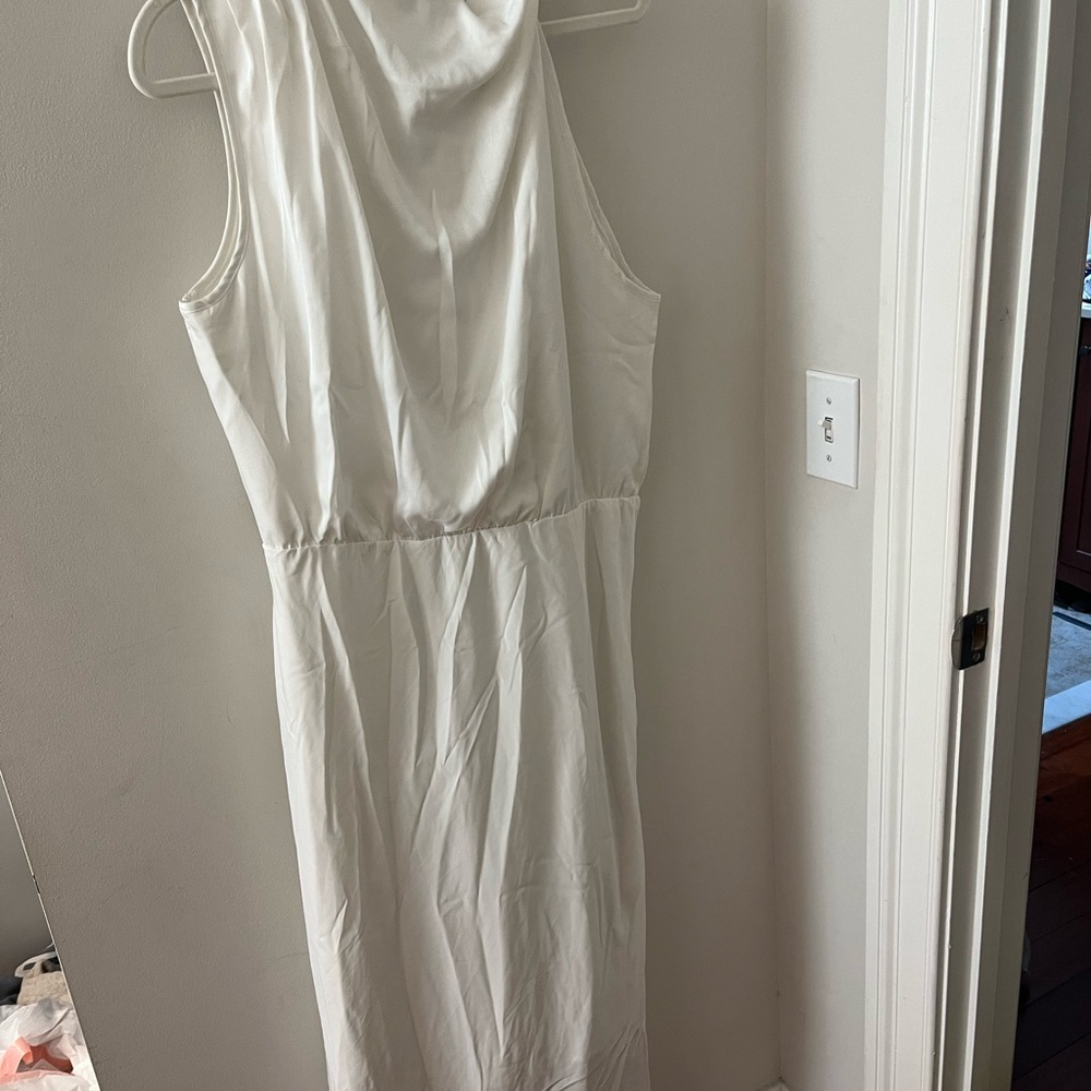 Amazon White Halter Sheath Maxi Dress